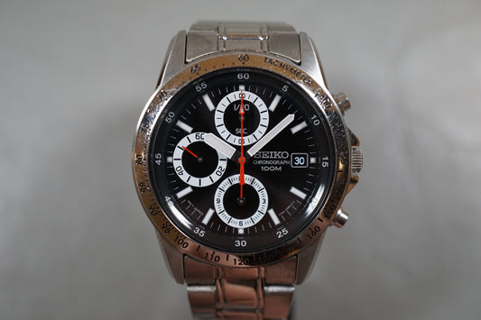 Seiko SND371 7T92 1/20 Panda Dial Chronograph Quartz Watch