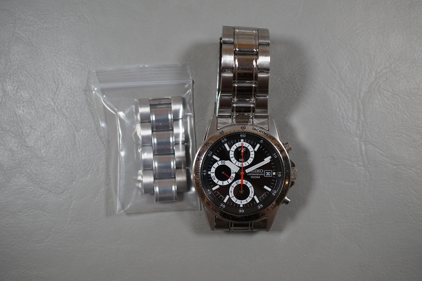 Seiko SND371 7T92 1/20 Panda Dial Chronograph Quartz Watch