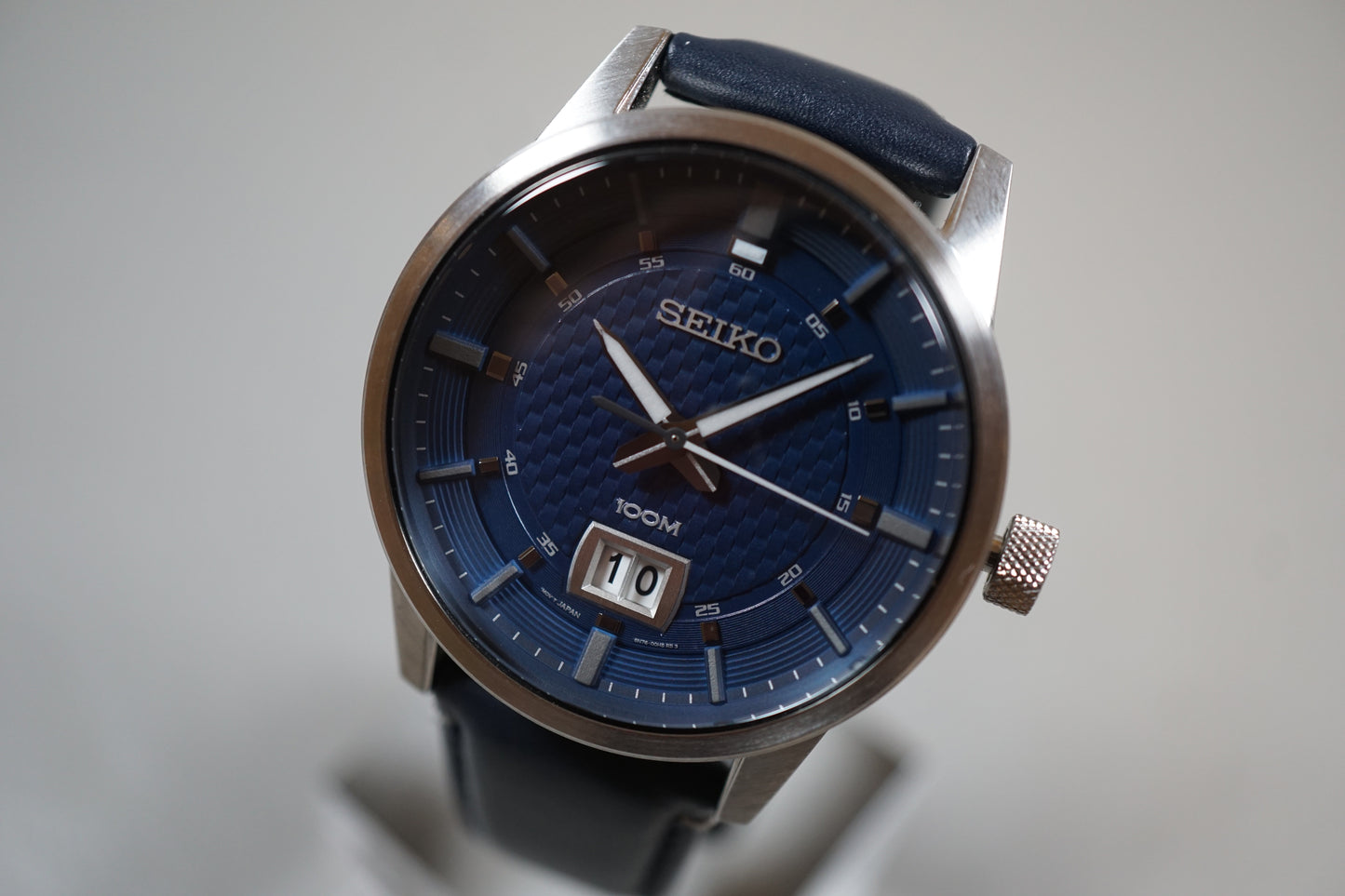 Seiko SUR287 6N76 Blue Textured Dial Big Date Quartz Watch