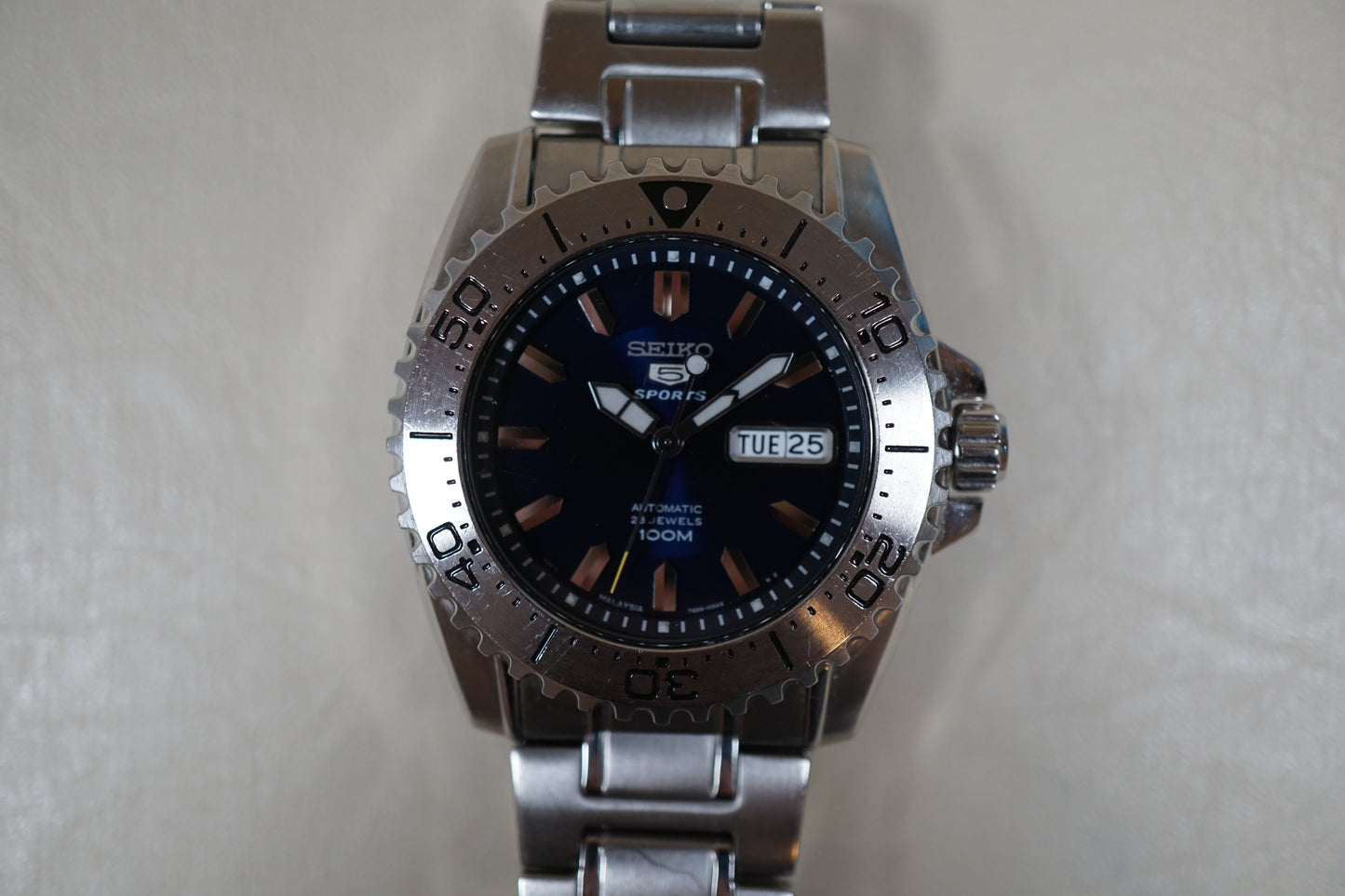 Seiko 5 Sports 7S26-03M0 Rare Blue Dial Steel Automatic