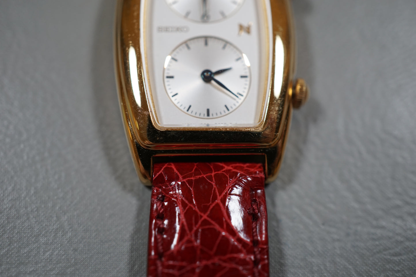 Vintage 1995 Seiko Noie SSWZ001 1E20 Dual Time Gold Tone Ladies Quartz Watch