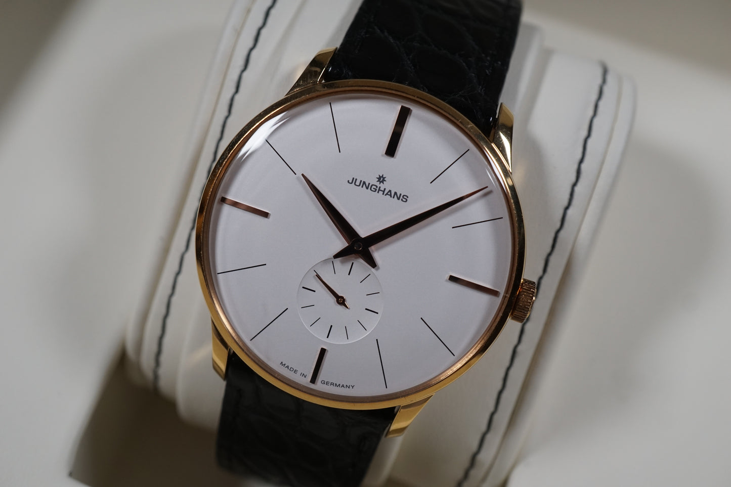 Junghans 027/5202 Meister Gold Tone Ultrathin Handwound Mechanical Watch