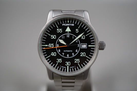 Fortis Flieger 595.10.46 Cockpit Black Dial Automatic Pilots Watch