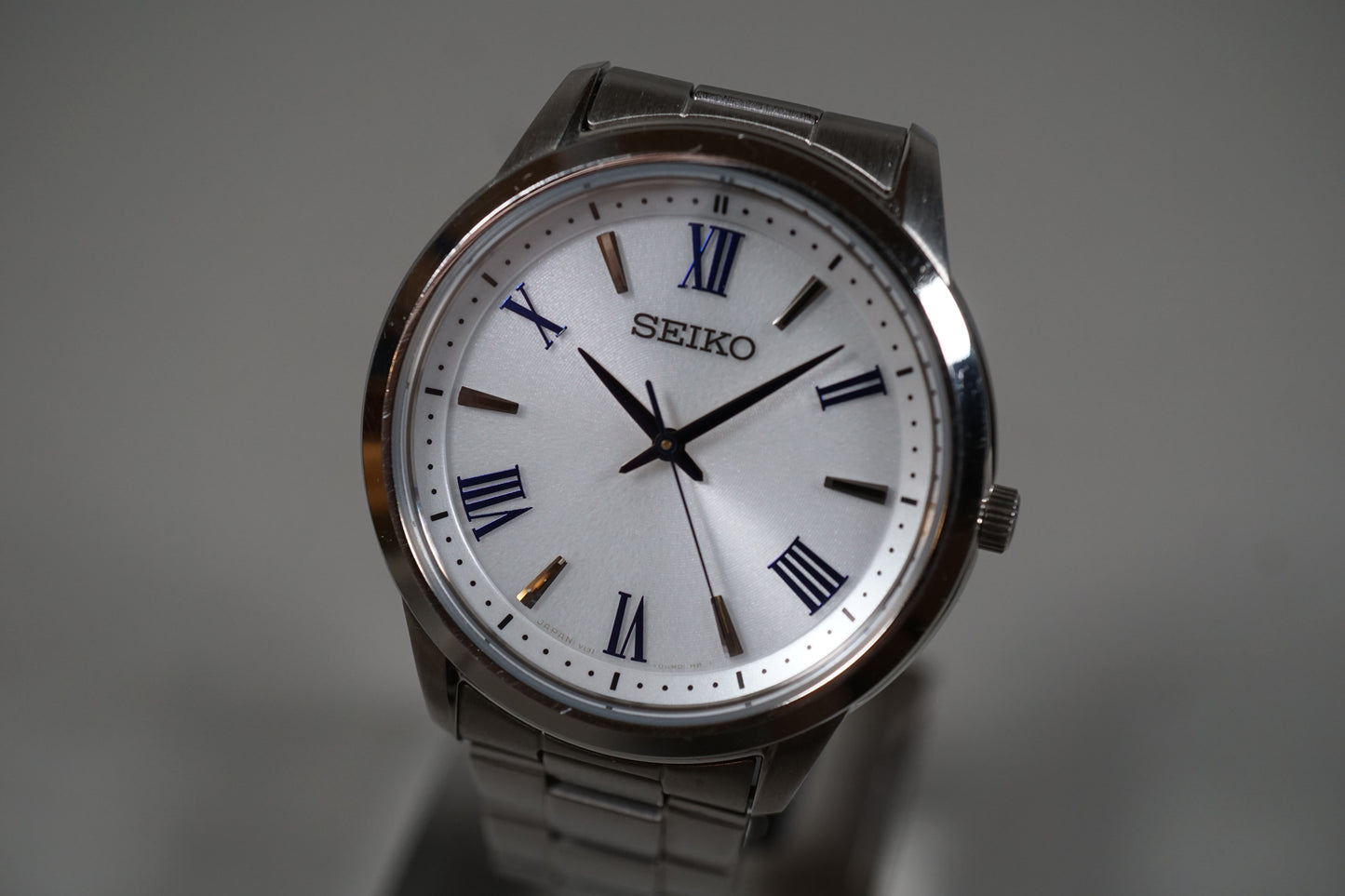 Seiko Selection SBPL007 V131 White Dial Roman Numeral Solar Quartz Watch