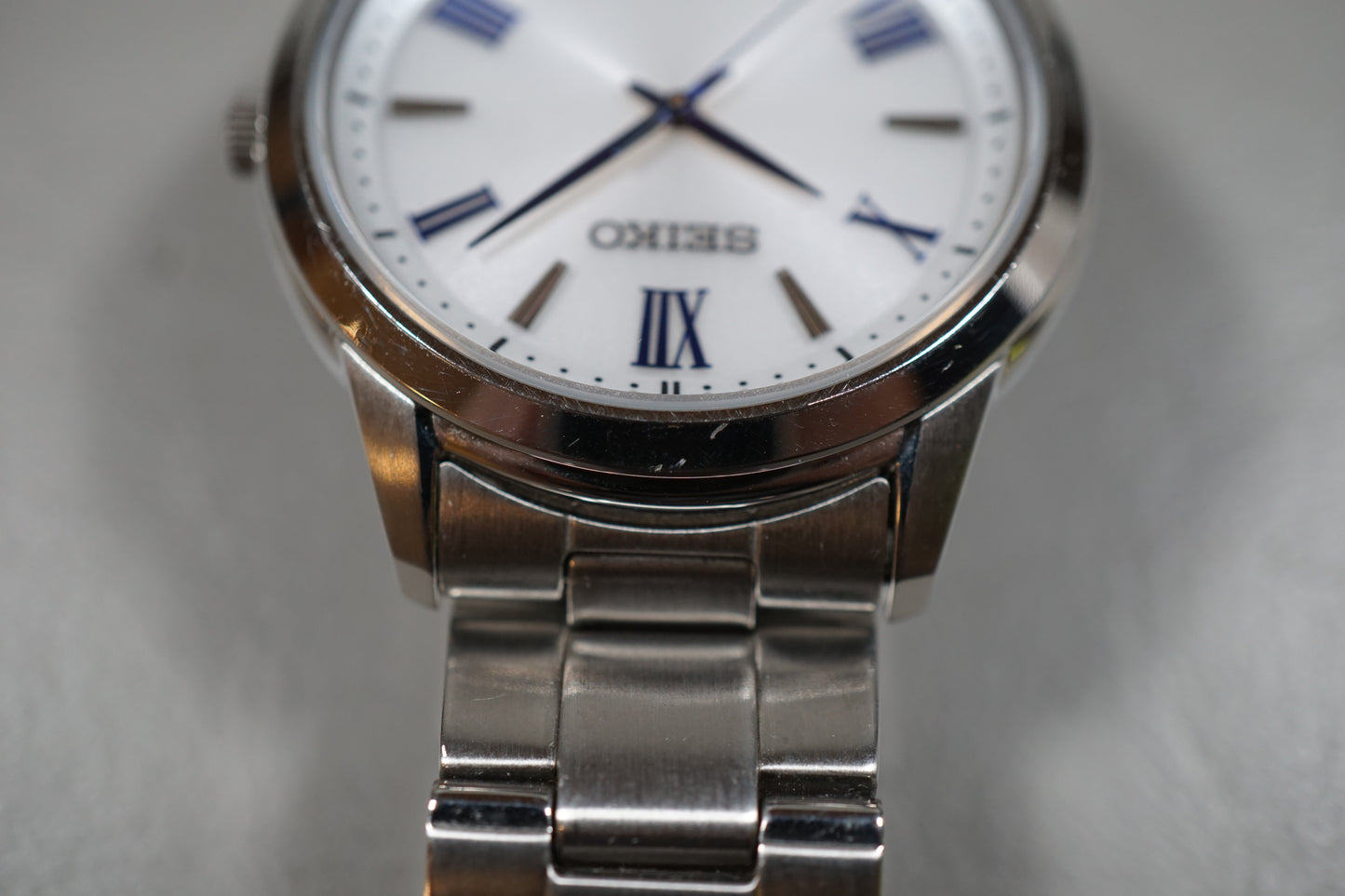 Seiko Selection SBPL007 V131 White Dial Roman Numeral Solar Quartz Watch