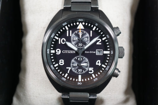 Citizen CA7047-86E Eco-Drive Black Dial PVD Chronograph Solar Quartz Watch