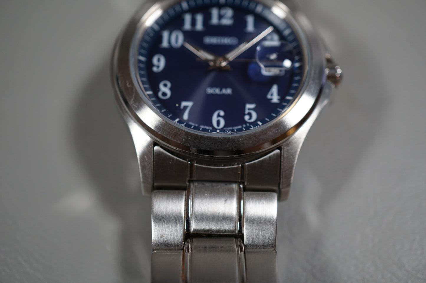 Seiko V147-0AH0 Blue Dial Solar 37mm Quartz