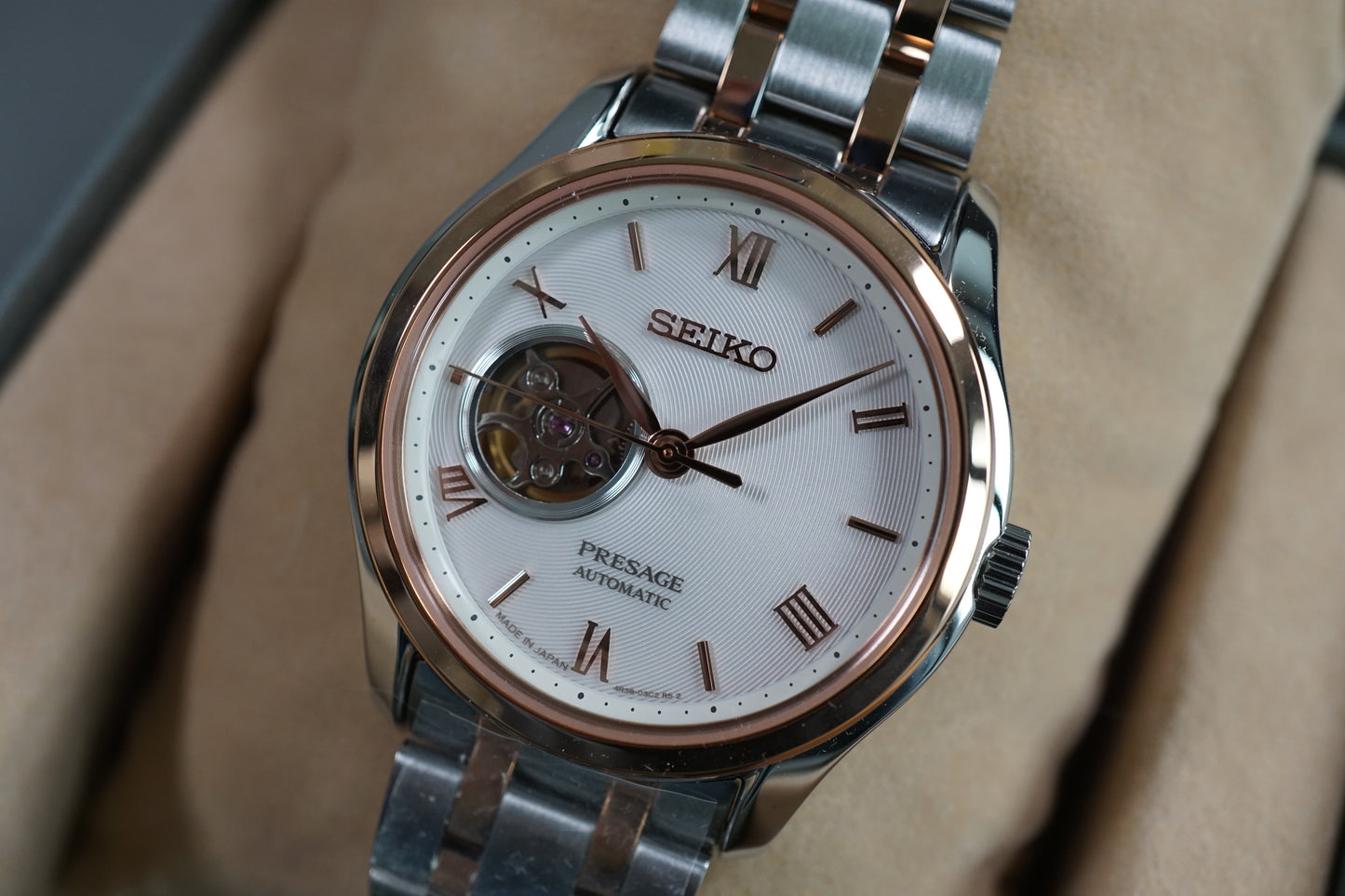 New Seiko Presage SARY174 4R38 Japanese Garden Open Heart Automatic Watch