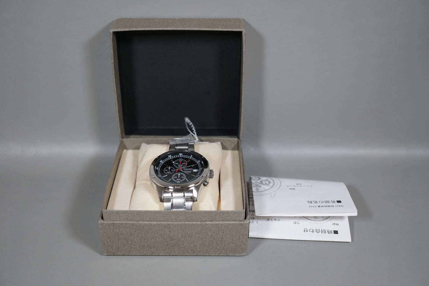 Unworn Seiko SKS421P1 4T57 Black Dial 100M Quartz Chronograph