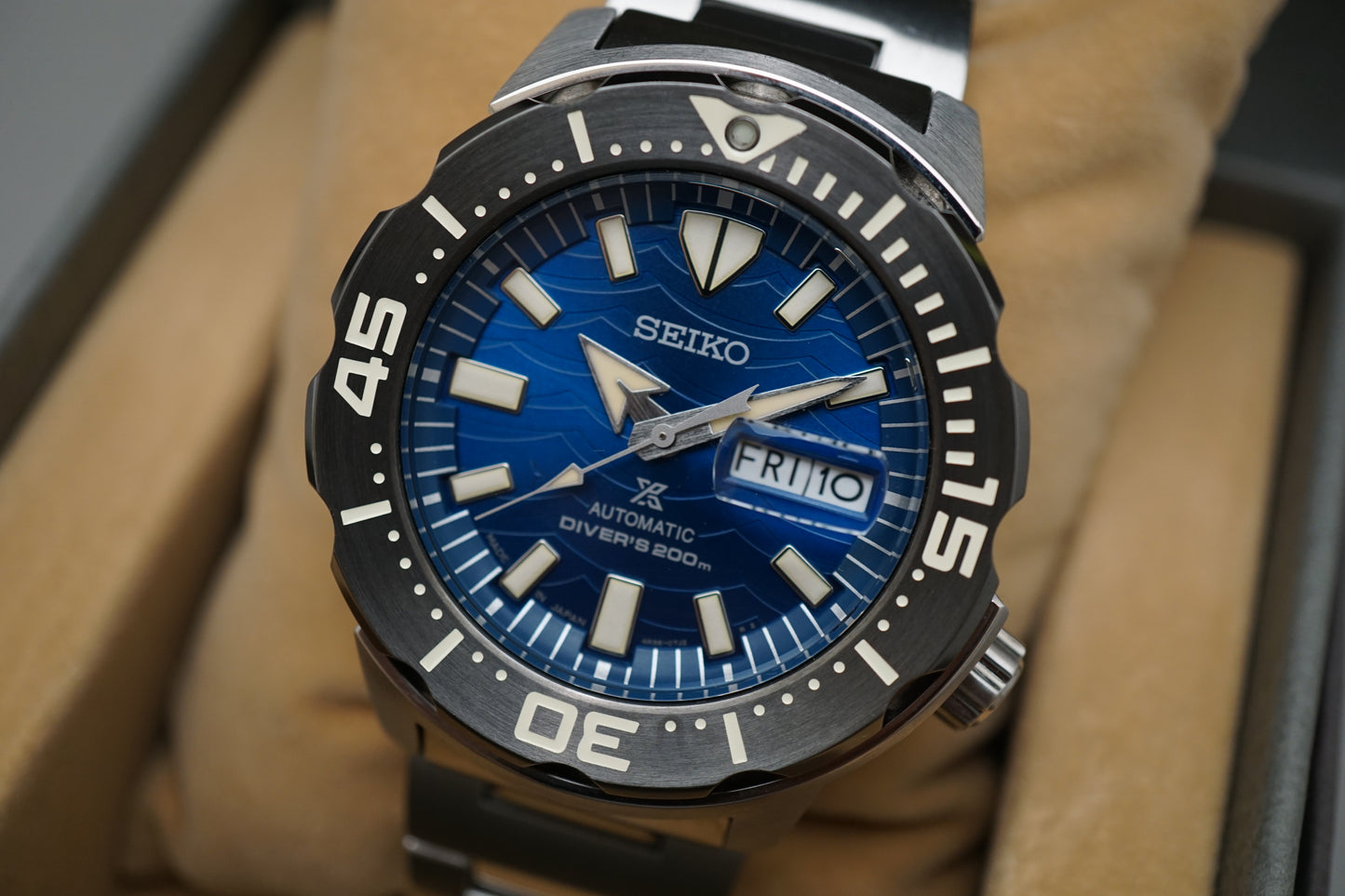 Seiko Prospex SBDY045 4R36 Save The Ocean Blue Dial Monster Automatic Watch