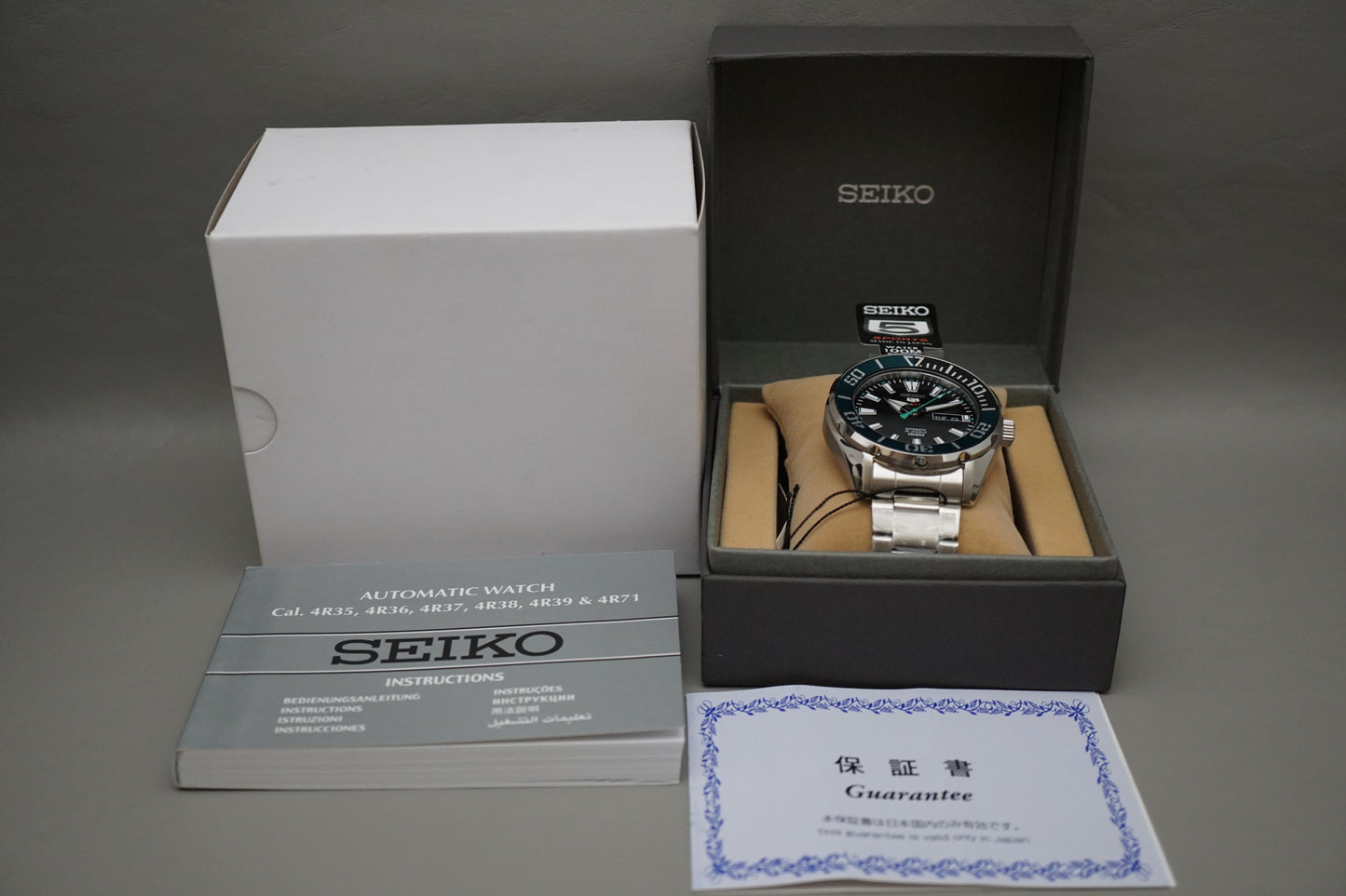 New Seiko 5 Sports SRPC53J1 4R36 Black Dial 100M Automatic Watch