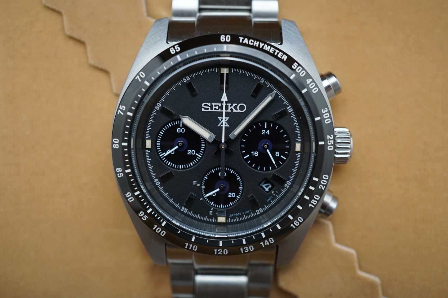 Seiko Prospex SBDL091 V192 Speedtimer Chronograph Black Dial Solar Quartz Watch
