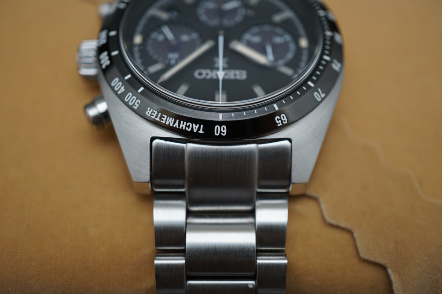 Seiko Prospex SBDL091 V192 Speedtimer Chronograph Black Dial Solar Quartz Watch