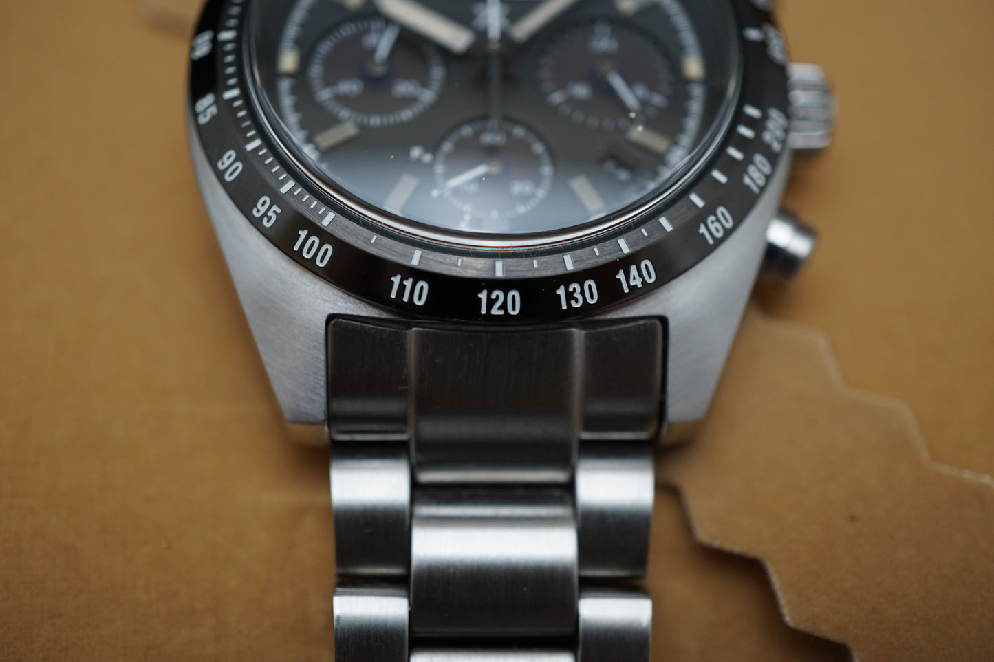 Seiko Prospex SBDL091 V192 Speedtimer Chronograph Black Dial Solar Quartz Watch