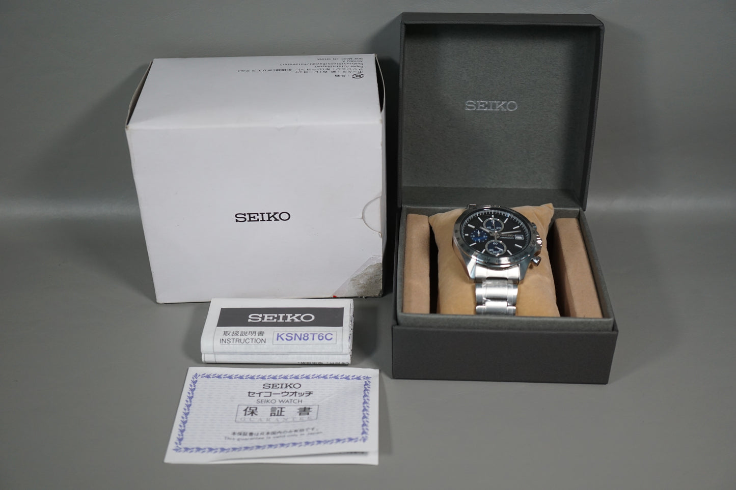 Seiko SBTR003 8T67 Tachymeter Chronograph Blue Quartz