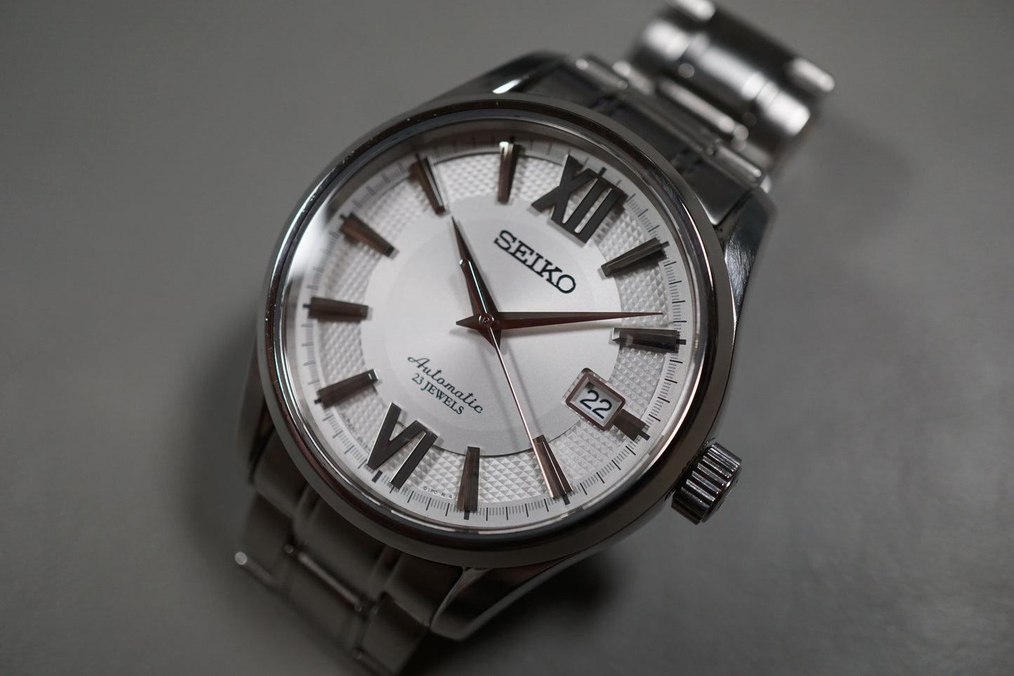 Seiko Presage SARX001 6R15 Silver Dial Date Sapphire Automatic