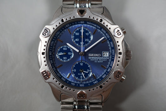 Seiko SBDP015 7T62 Blue Dial Speedtimer Chronograph Quartz