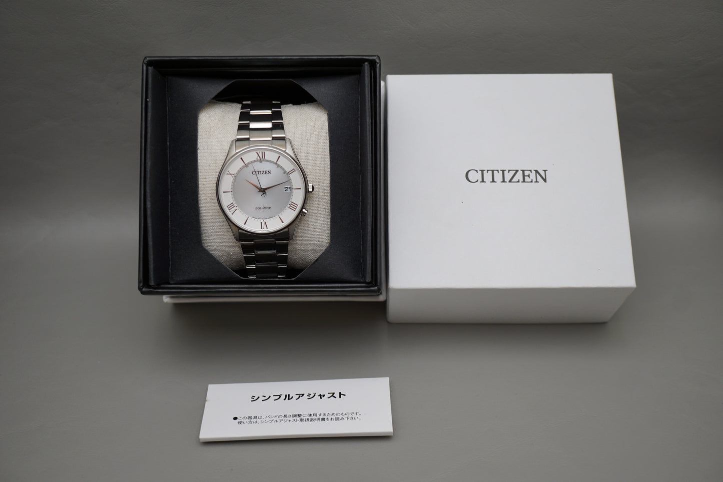 New Citizen Eco-Drive H415-S112907 Silver Dial JDM Radio Wave Solar Quartz Watch