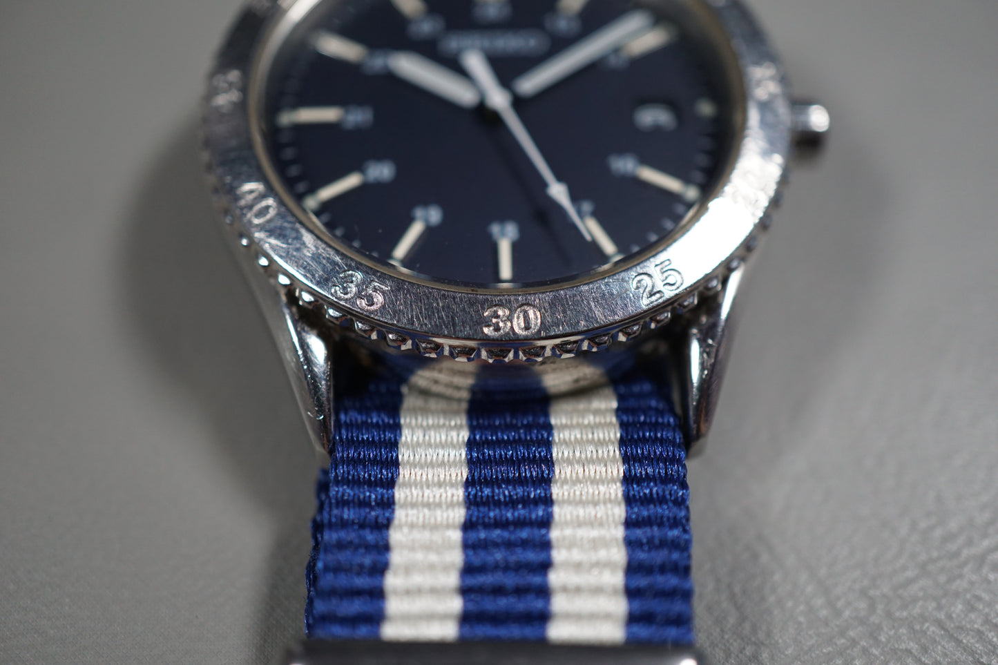 Seiko V742-8080 Military Style Black Dial Quartz