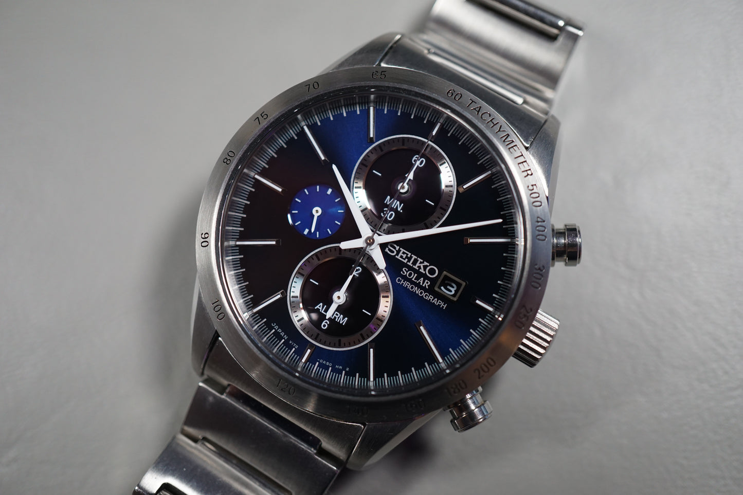 Seiko Spirit SBPY115 V172 Chonograph Blue Solar Quartz