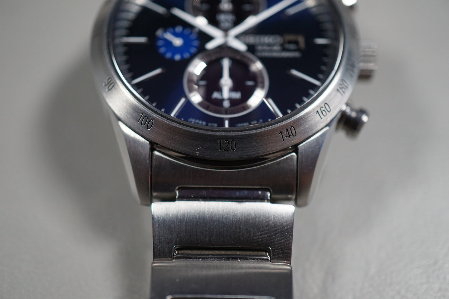 Seiko Spirit SBPY115 V172 Chonograph Blue Solar Quartz