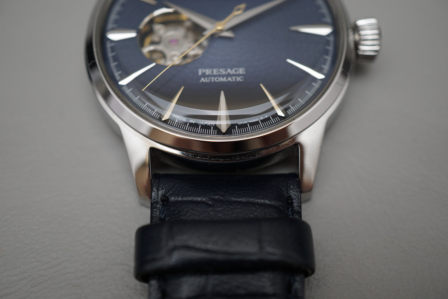 Seiko Presage SARY155 4R38 Bue Dial Open Heart Cocktail Time Automatic Watch