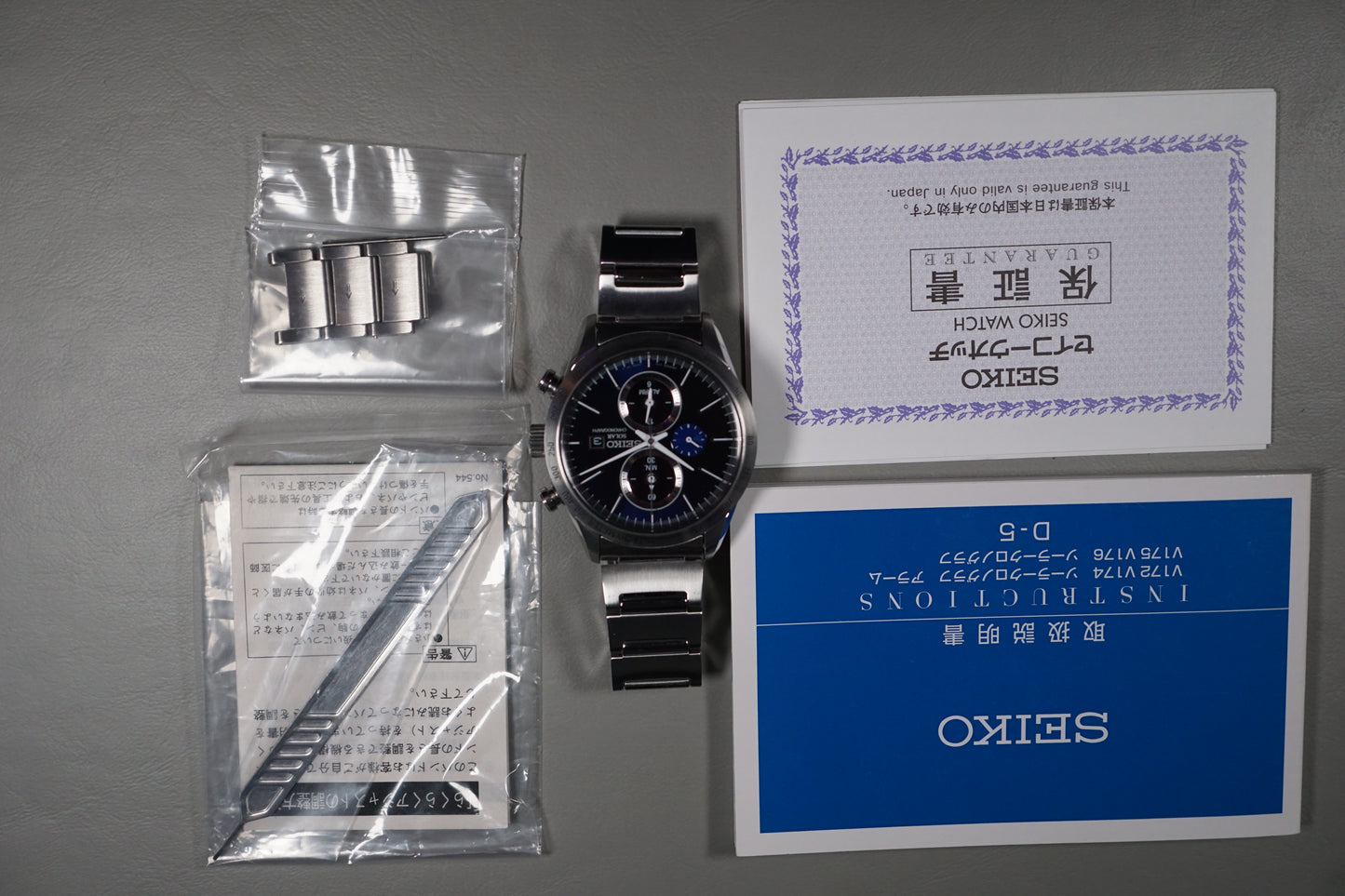 Seiko Spirit SBPY115 V172 Chonograph Blue Solar Quartz