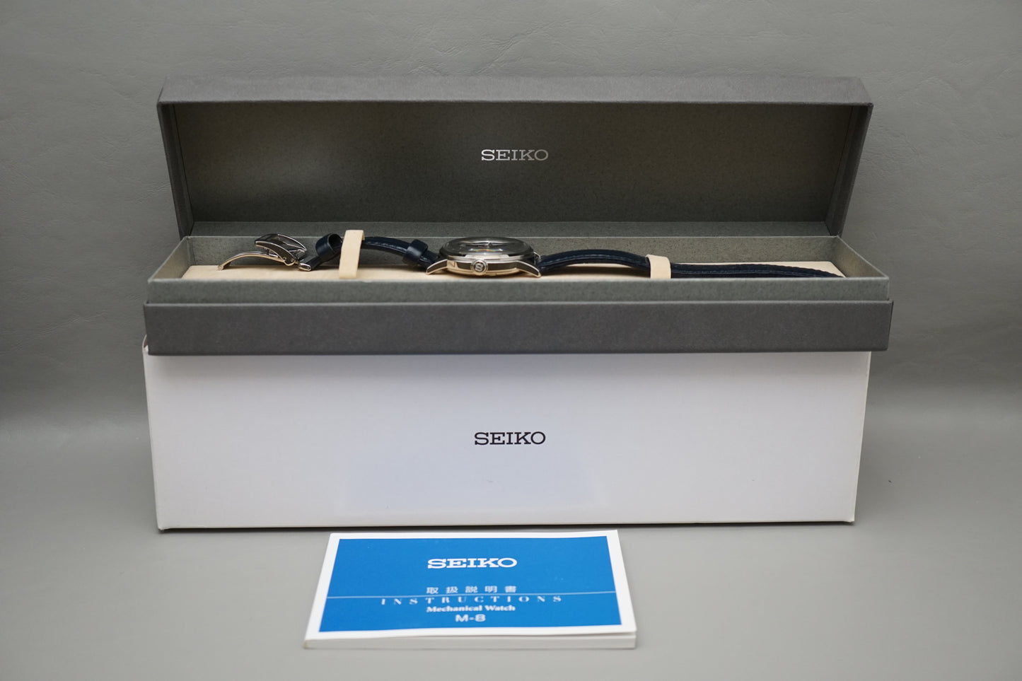 Seiko Presage SARY155 4R38 Bue Dial Open Heart Cocktail Time Automatic Watch