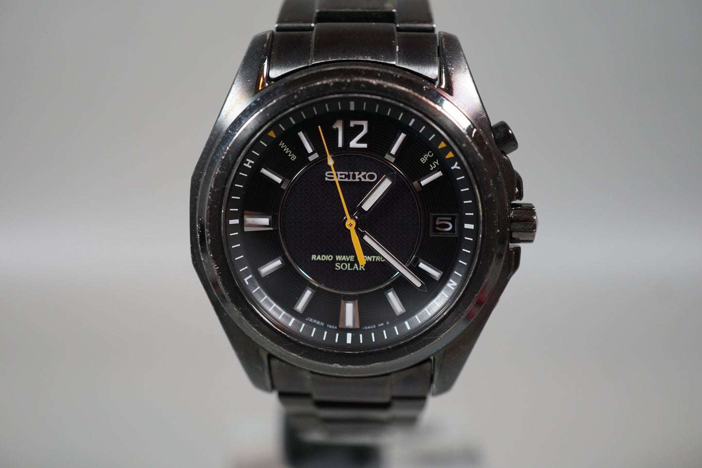 Seiko Spirit 7B24-0AB0 Black JDM Radio Solar Quartz