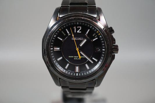 Seiko Spirit 7B24-0AB0 Black JDM Radio Solar Quartz