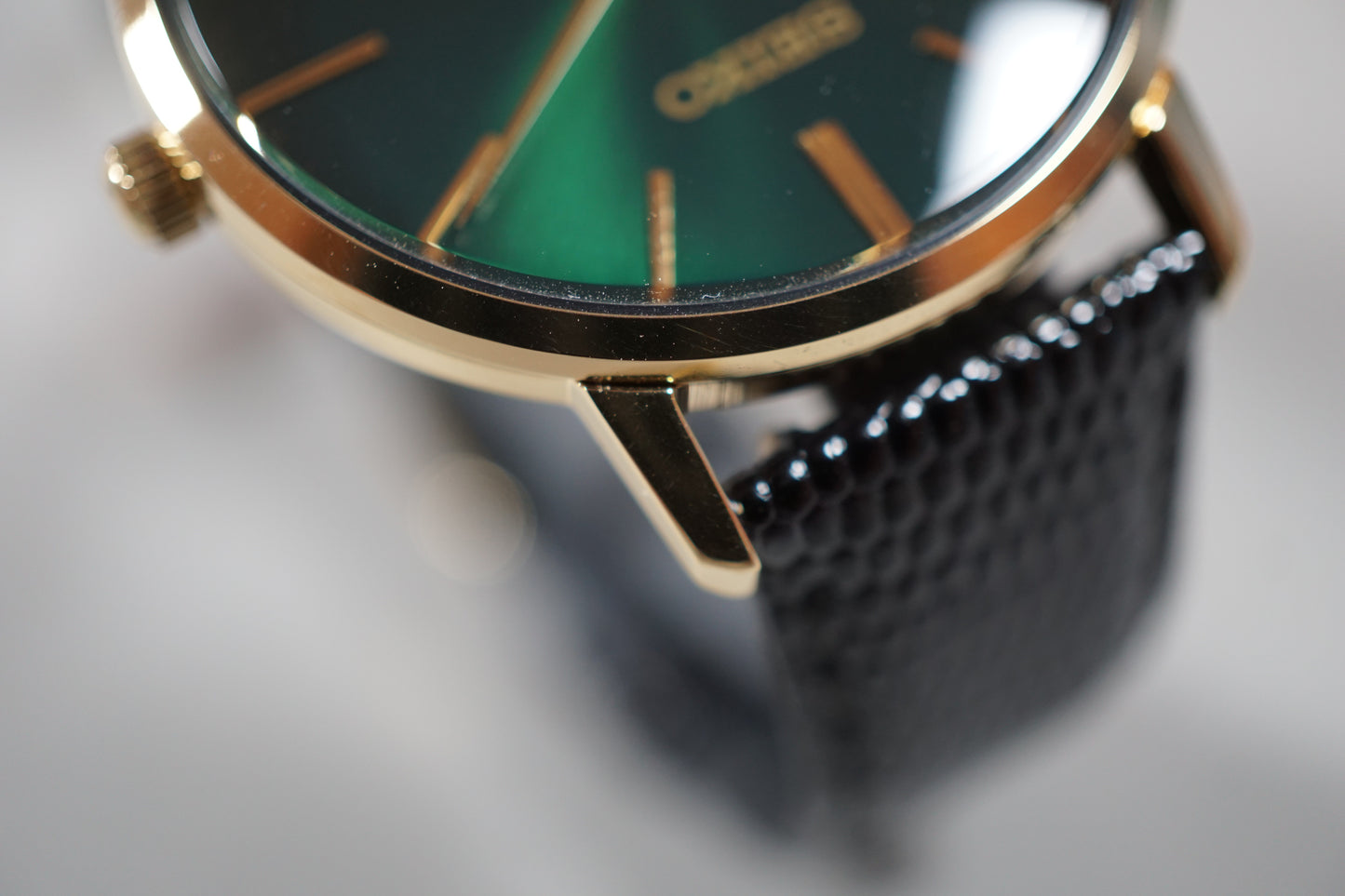 Seiko Selection SCXP074 7N01 Gold Feather Reissue Green Quartz