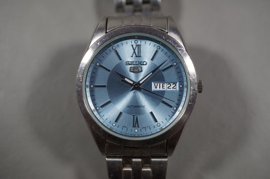 Seiko 5 SNXA05 7S26 Ice Blue Roman Numeral Dial Automatic