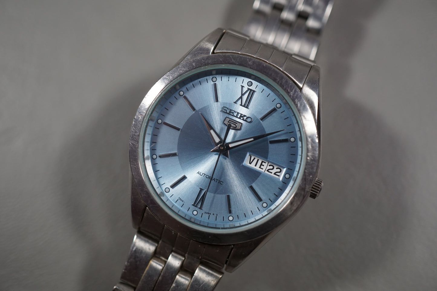 Seiko 5 SNXA05 7S26 Ice Blue Roman Numeral Dial Automatic
