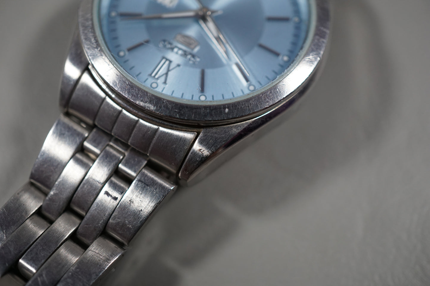 Seiko 5 SNXA05 7S26 Ice Blue Roman Numeral Dial Automatic