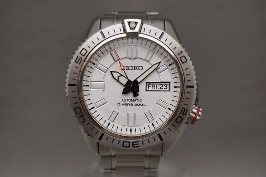 Seiko SKZ323J1 7S26 White Dial Stargate Divers 200M Automatic Watch