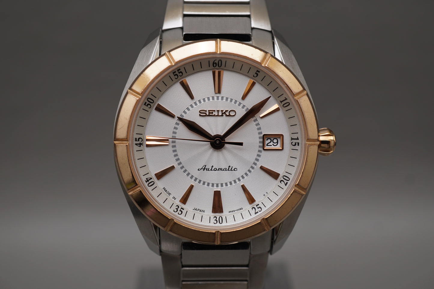 Seiko SARY004 4R35 Rose Gold Tone White Dial Automatic Watch