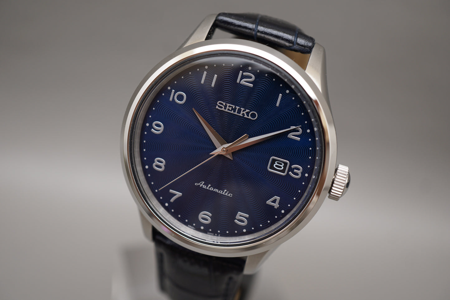 Seiko Neo Classic SRPC21 4R35 Navy Blue Guilloche Dial Automatic Watch