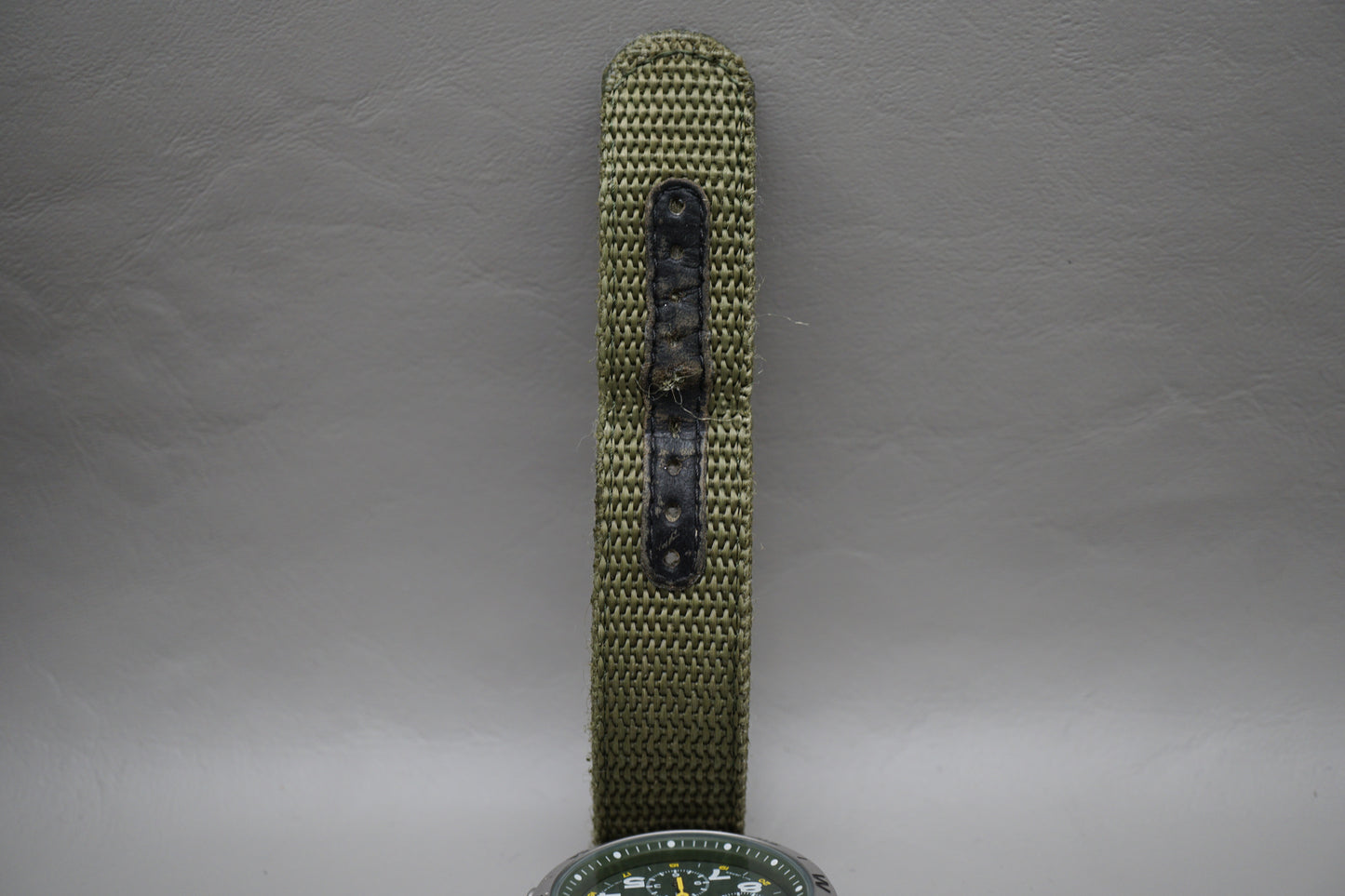 Seiko SND377R 7T92 Nylon Strap Green Dial Field Style Chronograph Quartz Watch