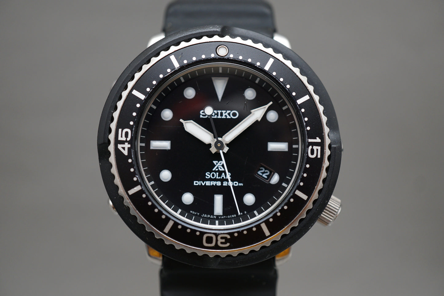 Seiko Prospex STBR007 V147 Lowercase Black Divers Tuna Solar Quartz Watch