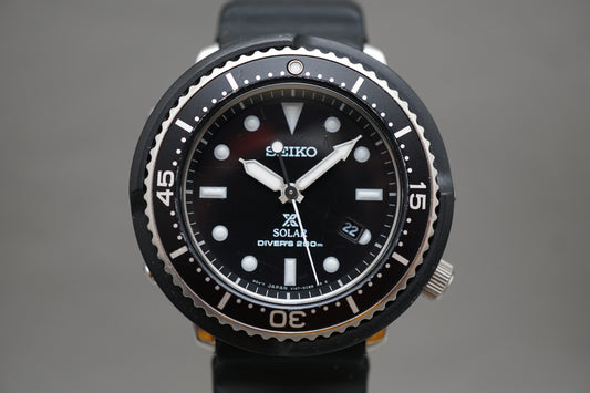 Seiko Prospex STBR007 V147 Lowercase Black Divers Tuna Solar Quartz Watch