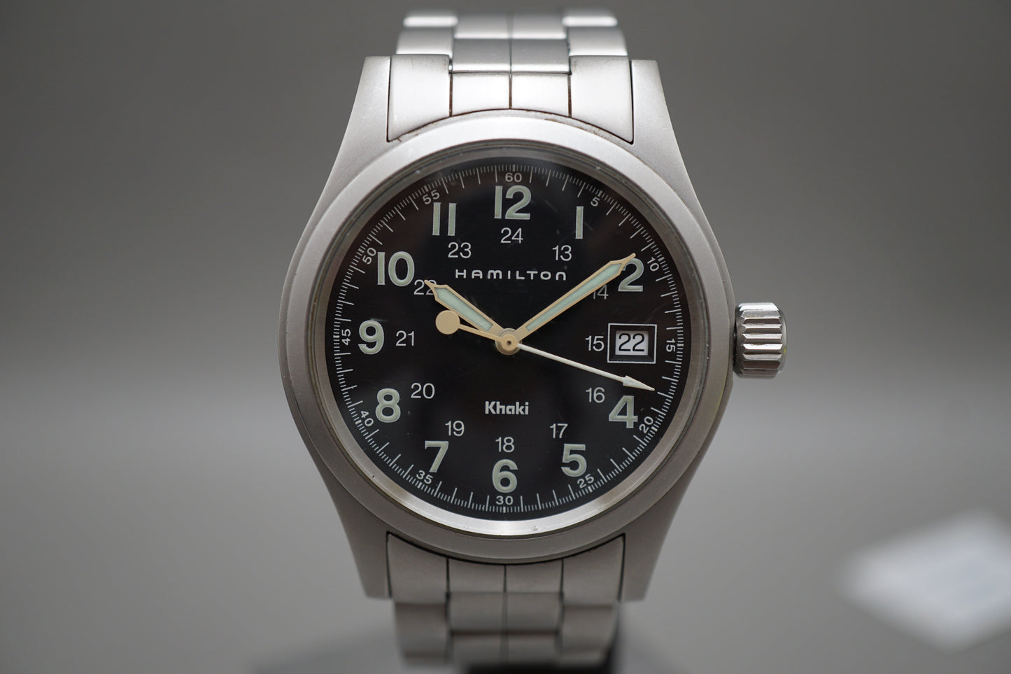 Hamilton Khaki 6361 Field Black Dial 38mm Quartz Watch