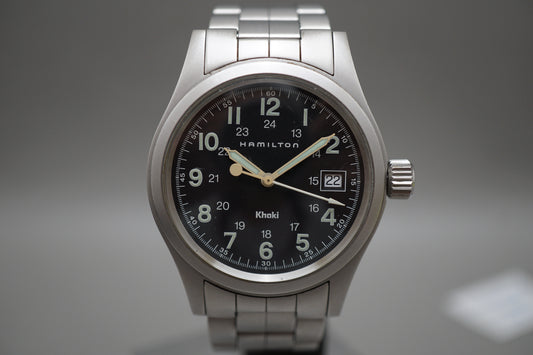 Hamilton Khaki 6361 Field Black Dial 38mm Quartz Watch