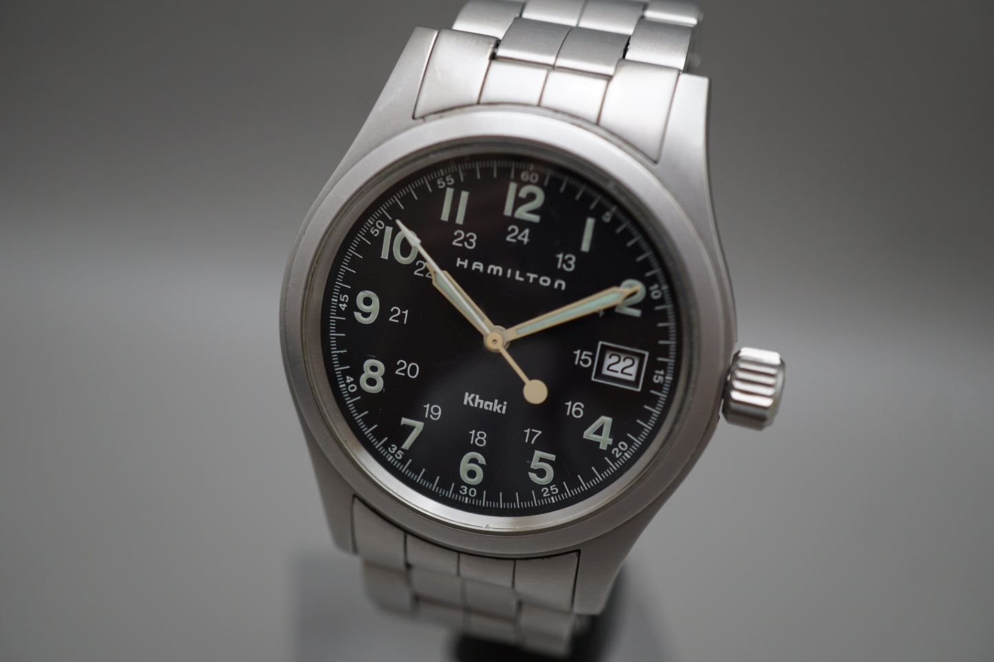 Hamilton Khaki 6361 Field Black Dial 38mm Quartz Watch