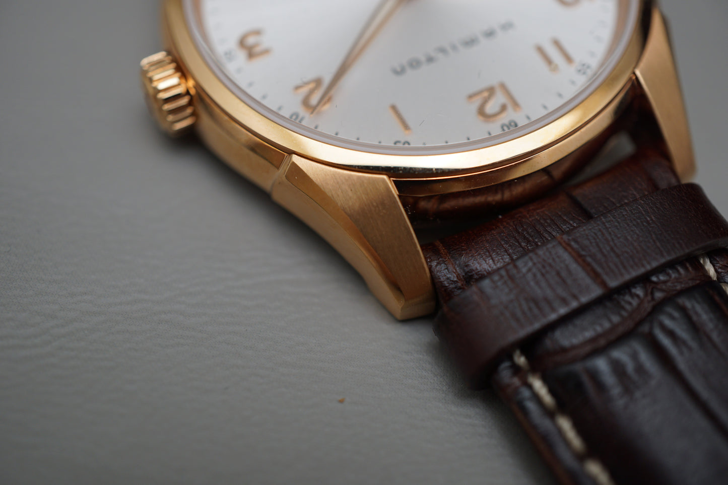 Hamilton Jazzmaster H38441553 Thinline Small Seconds Rose Gold Tone Quartz Watch