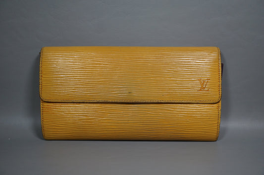 Louis Vuitton Pochette Portomone Credit Epi Yellow M63579 Wallet