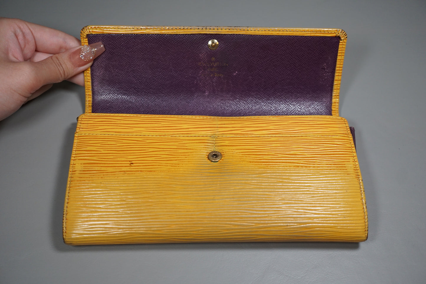 Louis Vuitton Pochette Portomone Credit Epi Yellow M63579 Wallet