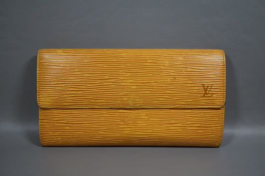 Louis Vuitton Pochette Portomone Credit Epi Yellow M63579 Wallet