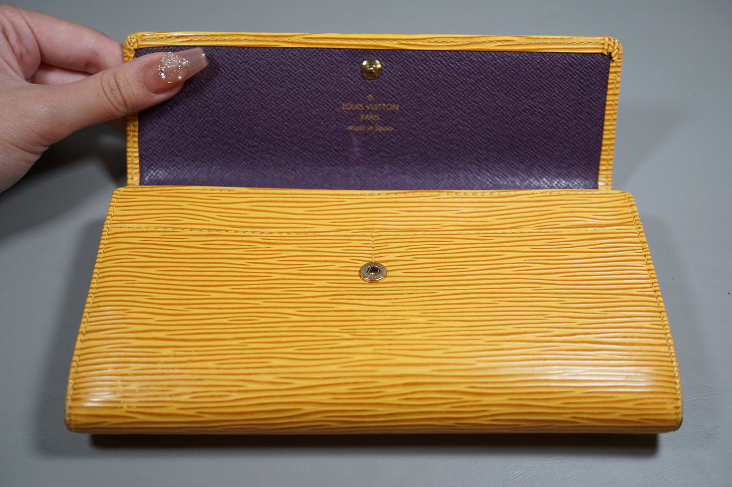 Louis Vuitton Pochette Portomone Credit Epi Yellow M63579 Wallet