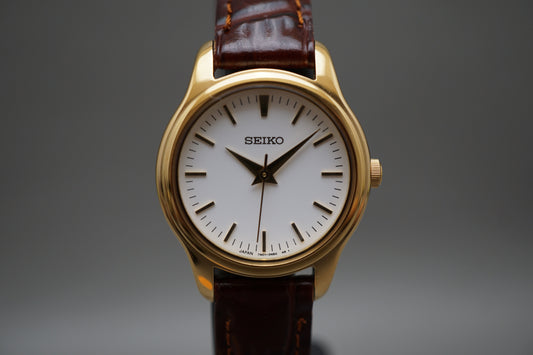 Seiko Selection SSXP002 7N01 Gold Tone White Dial Quartz Ladies Watch