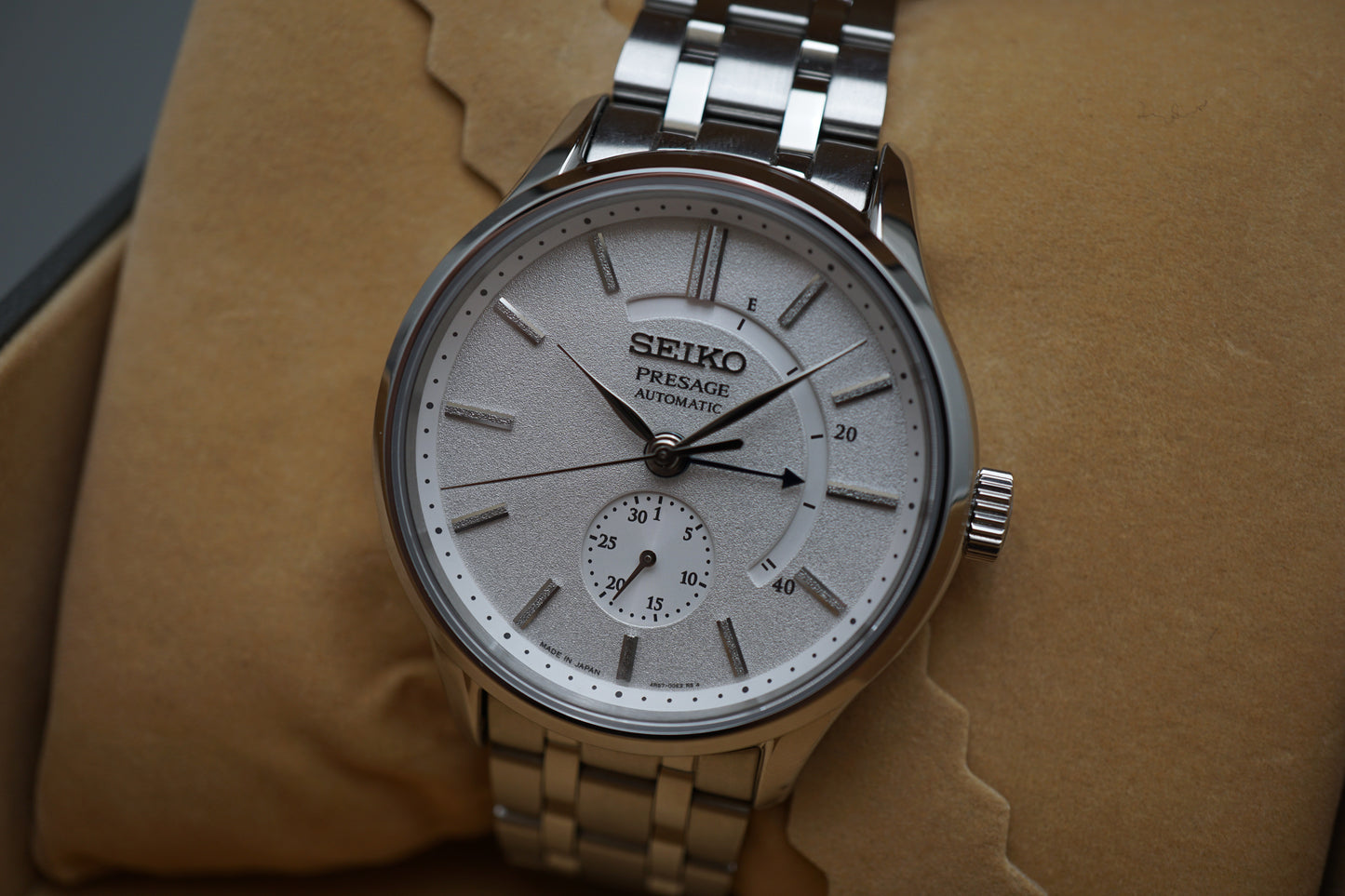 Seiko Presage SARY143 4R57 JDM White Dial Power Reserve Automatic Watch